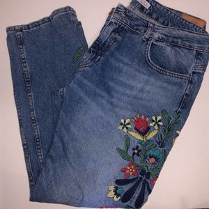 Zara embroidered jeans!
